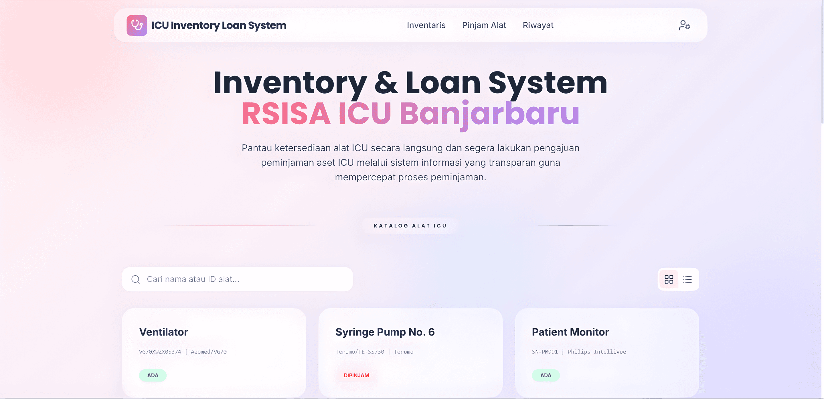 Inventory & Loan System RSISA ICU